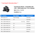 thumbnail image 2 of Transmission Mount - Compatible with 1996 - 2000 Honda Civic 1.6L 4-Cylinder 1997 1998 1999, 2 of 2