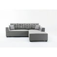 thumbnail image 3 of Ordell Light Gray Linen Fabric Sectional Sofa with Right Facing Chaise Ottoman and Pillows, 3 of 6
