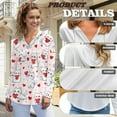 thumbnail image 6 of DISNIMO Cat Heart Printed Hoodies for Women V Neck Pullover Tops Loose Fit Sweatshirts Waffle Shirts for Daily Wear, M, 6 of 7