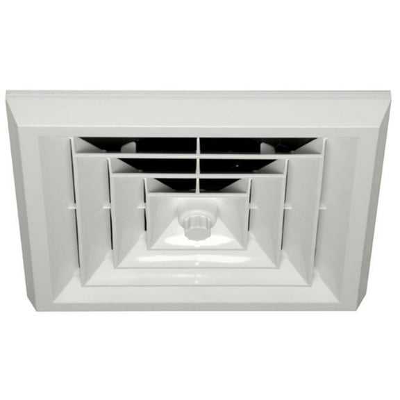 Havaco Quick Connect HT-G6B-S1 White Square Ceiling Diffuser with 6 in. Boot