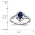 thumbnail image 3 of Sterling Silver Rhodium-plated Created Sapphire & Diamond Ring, 3 of 6