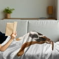 thumbnail image 3 of Boxer Dog Soft Flannel Fleece Throw Blanket, Funny Playful Puppy Lying on His Back Resting His Paws, Cozy Plush for Indoor and Outdoor Use, 50" x 70", Pale Caramel Dark Brown, by Ambesonne, 3 of 5