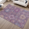thumbnail image 6 of Addison Rugs Mayfield Premium Machine Washable Traditional Medallions Eggplant Rectangle Rug, 9' x 12', 6 of 6