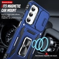 thumbnail image 3 of LeYi for Samsung Galaxy A16 5G Case: with Tempered Glass Screen Protector 2 Pcs, with Slide Camera Cover, [Military-Grade] Case Cover and Magnetic Ring Kickstand for Samsung A 16, Blue, 3 of 8