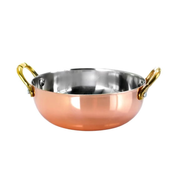 Gibson Stainless Steel Hammered 5.3" Grill Pan with Brass Handle