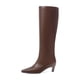 thumbnail image 1 of Modatope Knee High Boots Women Square Toe Kitten Heel Tall Boots Womens Fashion Long Boots, 1 of 4