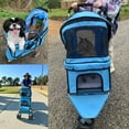 thumbnail image 3 of YRLLENSDAN Pet Stroller for Small Dog 10 lbs All Terrain Dog Stroller for Medium Dog 30 lbs Cat Stroller for 2 Cats Doggy Puppy Stroller with Furry Pad Portable Dog Cart with Wheels,Blue, 3 of 9
