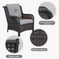 thumbnail image 5 of Gymojoy  5-Piece Outdoor Patio Sofa Chair with Ottoman Furniture Set Brown/Grey, 5 of 5