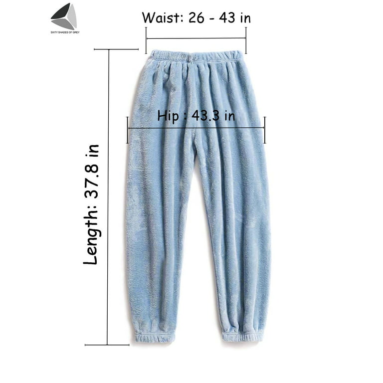 AherBiu Winter Fleece Pants for Women Fuzzy Pajamas Elastic Waist