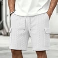 thumbnail image 2 of Thousandth Men Casual Cargo Shorts Elastic Waist Drawstring Summer Shorts Soft Breathable Multi Pocket Everyday Shorts Quilted Shorts for Men, 2 of 9