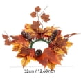 thumbnail image 4 of 2Pcs Autumn Maple Leaf and Berry Wreaths, 12.6in Fall Foliage Decoration for Indoor Home Decor, Seasonal Harvest Floral Accent Ornament, 4 of 7