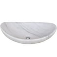 thumbnail image 2 of Novatto NOSV-CWSCH White Carrara Marble Natural Stone Slipper Vessel Sink with Chrome Umbrella Drain, 2 of 4