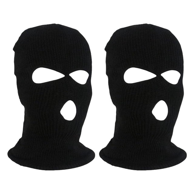 Ruifaya Máscara de punto de invierno de 3 agujeros, máscara de esquí de punto de 3 agujeros para toda la cara, máscara de esquí de punto de 3 agujeros para toda la cara para hombres, gorro de punto