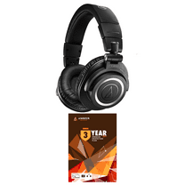 Audio Technica ATH-M50XBT2 Black Total Wireless On-Ear Headphones with 3 Year Amber Protection Plan (2021)
