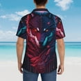thumbnail image 4 of Pofeuu Cool Wolf Head Print Hawaiian Shirt for Men Sleeves Casual Button Down Summer Beach Dress Shirts T-Shirts,X-Large, 4 of 7
