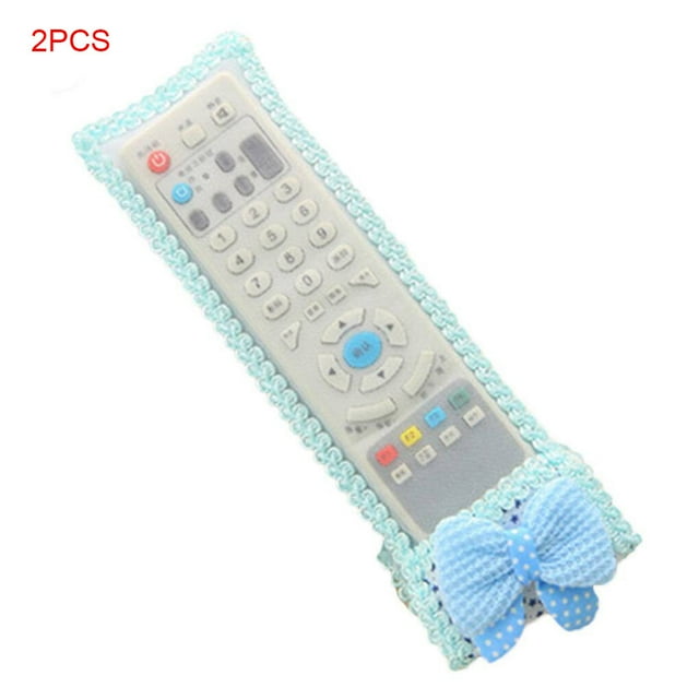 Ruiboury 2 Pieces Bowknot Decor Dust-proof TV TV remote controller cover Air Conditioner Remote Controller Protector Lace Fabric Case Cover