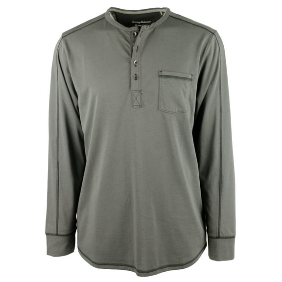 Tommy Bahama San Jacinto IslandZone Henley Shirt (Black, Medium).