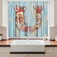thumbnail image 2 of Ambesonne Letter U Kitchen Curtains, Underwater Coastal U, 55"x39", Dark Coral Pale Blue, 2 of 3
