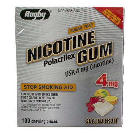 Rugby Nicotine Gum 4mg 100ct. Fruit *Compare to Nicorette Gum*