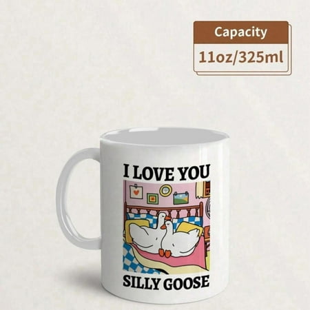 Soulmate Bedroom Scene Mug Cozy Duck Duo Illustration 2nd Anniversary Ceramic Hot or Cold Drinks Ideal Holiday or Birthday Present Humorous Drinkware