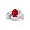 thumbnail image 1 of Diamond & Ruby Ring Set In 14K White Gold - Color Stone Birthstone Ring LR6647RW-D, 1 of 1