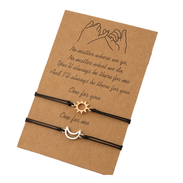 Qarigey 2 pack/lote nueva de tarjeta de pareja regalo de sol y luna para amor joven promesa para siempre adolescente Ropa, zapatos y accesorios Miscelánea Colores surtidos+2 piezas