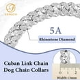 thumbnail image 4 of Gold Dog Chain Collar Diamond Cuban Link Dog Collar 13mm Wide Dog Necklace Metal Cat Chain Pet Crystal Collar Jewelry Accessories for Small Medium Large Dogs Cats, 4 of 5