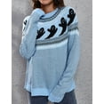 thumbnail image 3 of Sweaters for Women Halloween Day Cute Ghosts Print Ethnic Style Pullover Sweaters Warm Knitted Crewneck Sweaters Shermie, 3 of 6