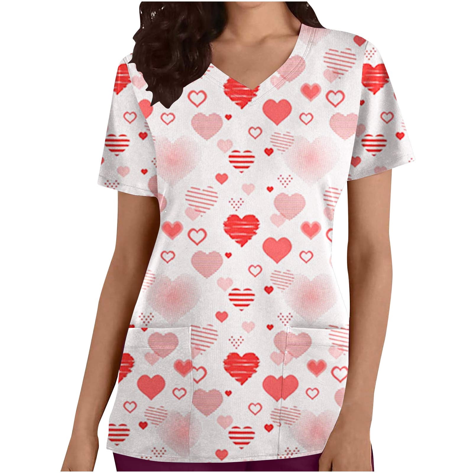 Cheap valentine scrub tops best sale