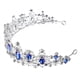 thumbnail image 4 of PTOOTP Tiara de cristal real, corona de boda, tocados, accesorios para el cabello de novia (base plateada, azul), 4 of 7