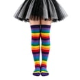 thumbnail image 2 of Kids Halloween Colorful Striped Over‑the‑Knee Socks,6‑12 Years, 2 of 5