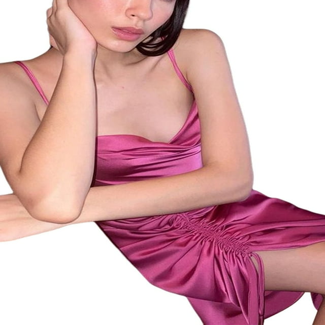 Robe Femme Dos Nu Unie Fille Sans Manches à Laçage au Dos Robe Dames Femme Jupe Plissée Mini Verte m
