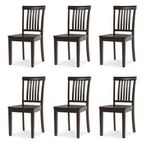 AFO Wood Dining Chairs Set of 6 with Curved Backrest for Kitchen and Dining Room,Dark Brown
