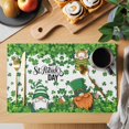 thumbnail image 2 of St. Patrick's Day Placemats Set of 12, Spring Green Gnomes Leaves Clovers Placemats for Dining Table, Place Mats for Kitchen Tabletop, Waterproof Wipeable Dining Table Mats Set, 2 of 9