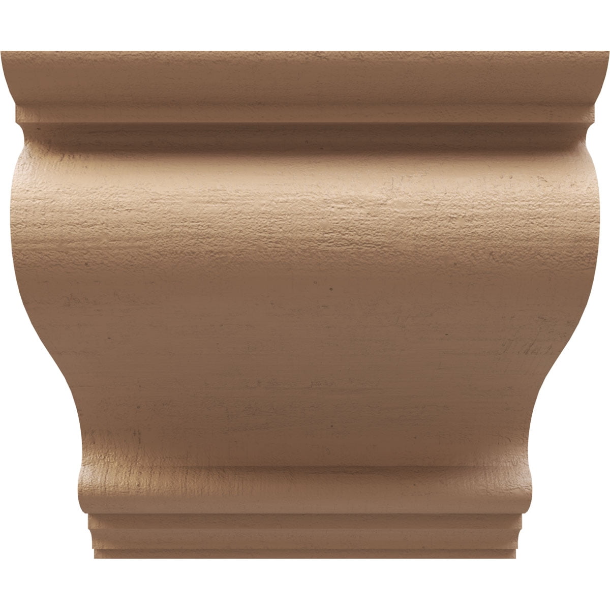 10"W x 10"D x 10"H Wide Scroll Rough Cedar Woodgrain TimberThane Corbel, Primed Tan