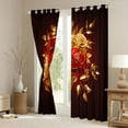 thumbnail image 3 of Feelyou Red Gold Rose Curtains Pack of 2 (42x84 Each), Romantic Fashion Floral Curtains Blackout, Romantic Anniversary Theme Bedroom Curtains, Blackout Curtains Room Decor, 3 of 6