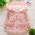 thumbnail image 2 of Diufon Infant Baby Girls Coats Winter Long Sleeve Plush Hoodie Thickened Warm Tunic Zip Jackets with Pockets, 2 of 7