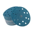 thumbnail image 1 of 50 piezas de discos de lijado de 6 pulgadas con 15 agujeros, papel de lija de 150 granos, universal para reparación automotriz, azul, 1 of 7