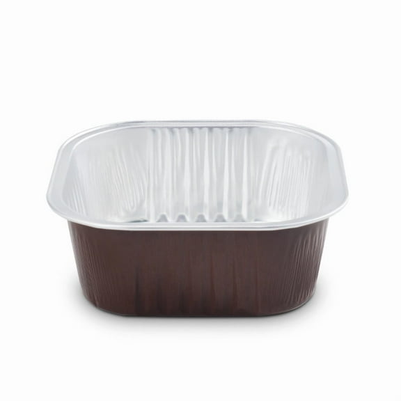 Zhuge 100pcs Mini Aluminum Foil Cupcake Baking Cups Disposable Mini Cake Containers Flan Molds for Pudding, Souffle, Party, Wedding (Brown)