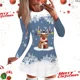 thumbnail image 1 of Vestido de alce de dibujos animados para mujer, minivestido Sexy de manga corta con copos de nieve de Navidad, ropa de fiesta de invierno, 1 of 5