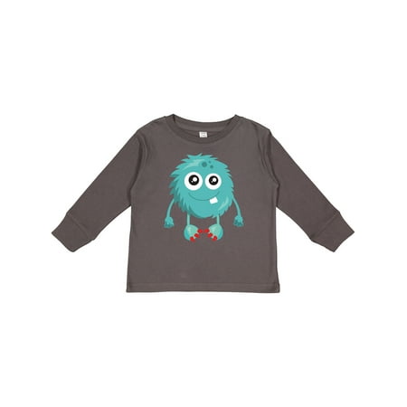 

Inktastic Furry Monster Little Monster Blue Monster Boys or Girls Long Sleeve Toddler T-Shirt