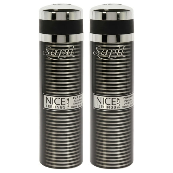 Nice Feelings Black par Sapil pour Hommes - Vaporisateur Désodorisant 6,76 oz - Lot de 2