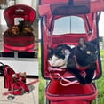 thumbnail image 3 of YRLLENSDAN Pet Stroller for Small Dog 10 lbs All Terrain Dog Stroller for Medium Dog 30 lbs Cat Stroller for 2 Cats Doggy Puppy Stroller with Furry Pad Portable Dog Cart with Wheels,Red, 3 of 8