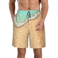 thumbnail image 2 of Uemuo Beach Footprint Pattern Men's Swim Trunks Hawaiian Beach Bathing Suit Swimsuits Beach Quick-Dry Shorts with Pockets-XX-Large, 2 of 9