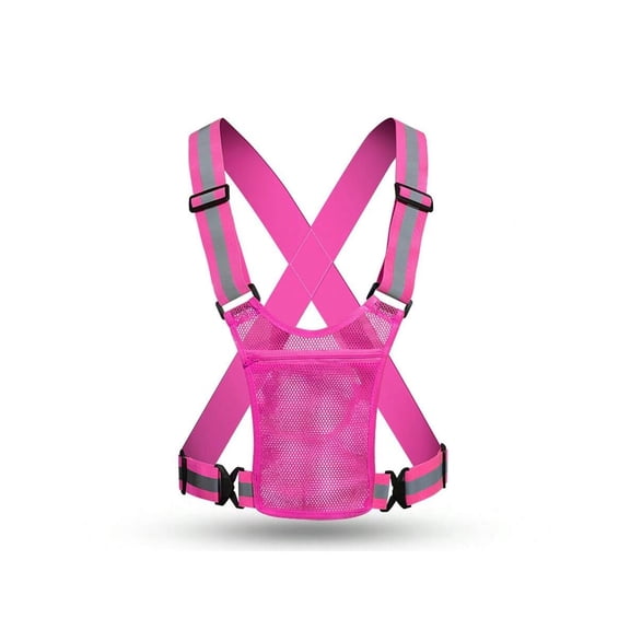 Pack Of 1 Adjustable Reflective Safety Vest With Storage Pockets Universal Fit High Visibility Polyester Gear For Outdoor Cycling And Running