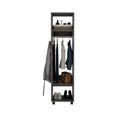 thumbnail image 3 of Pemberly Row Cluster Wardrobe with Mirror Engineered Wood Black, 3 of 7