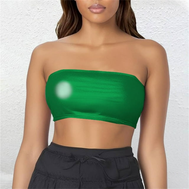 Tube Tops A Sexy Strapless Top With A Shiny Leather Base Layer And A Stage Performance Vest Worn Inside Wrapped Around The Chest With A Leather Strapless Strap M