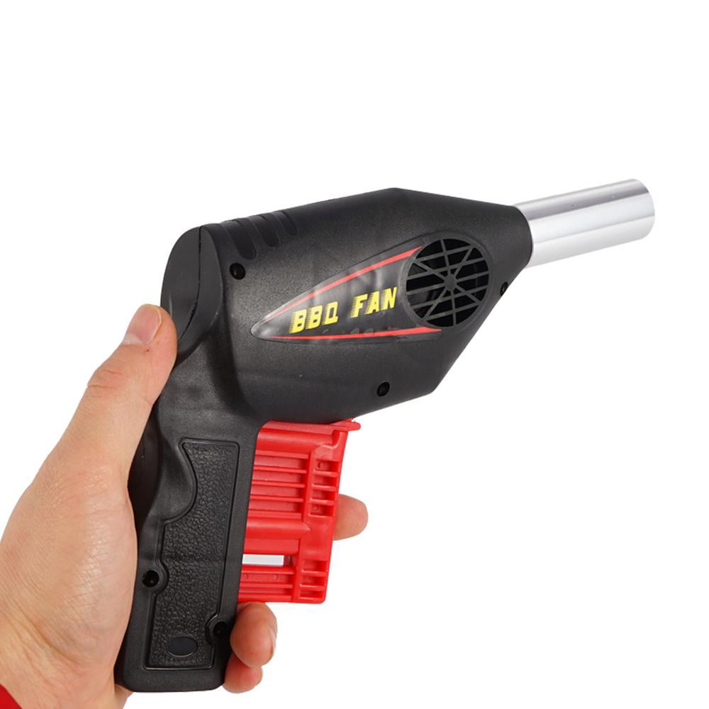 Outdoor Cooking BBQ Fan Portable Barbecue Air Blower Grill Fire Starter Gun Tool 