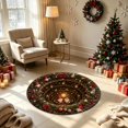 thumbnail image 5 of 3D Illusion Christmas Rugs,23.62" Optical Illusion Round Mat, Machine Washable, Velvet Christmas Decor, Living Room & Bedroom, Festive Holiday Decor(D), 5 of 6
