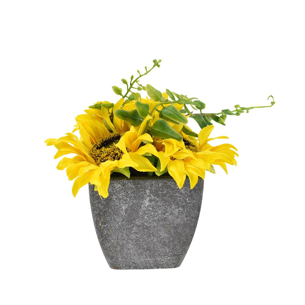 Artificial Sunflower in Pot, 41/4Inch